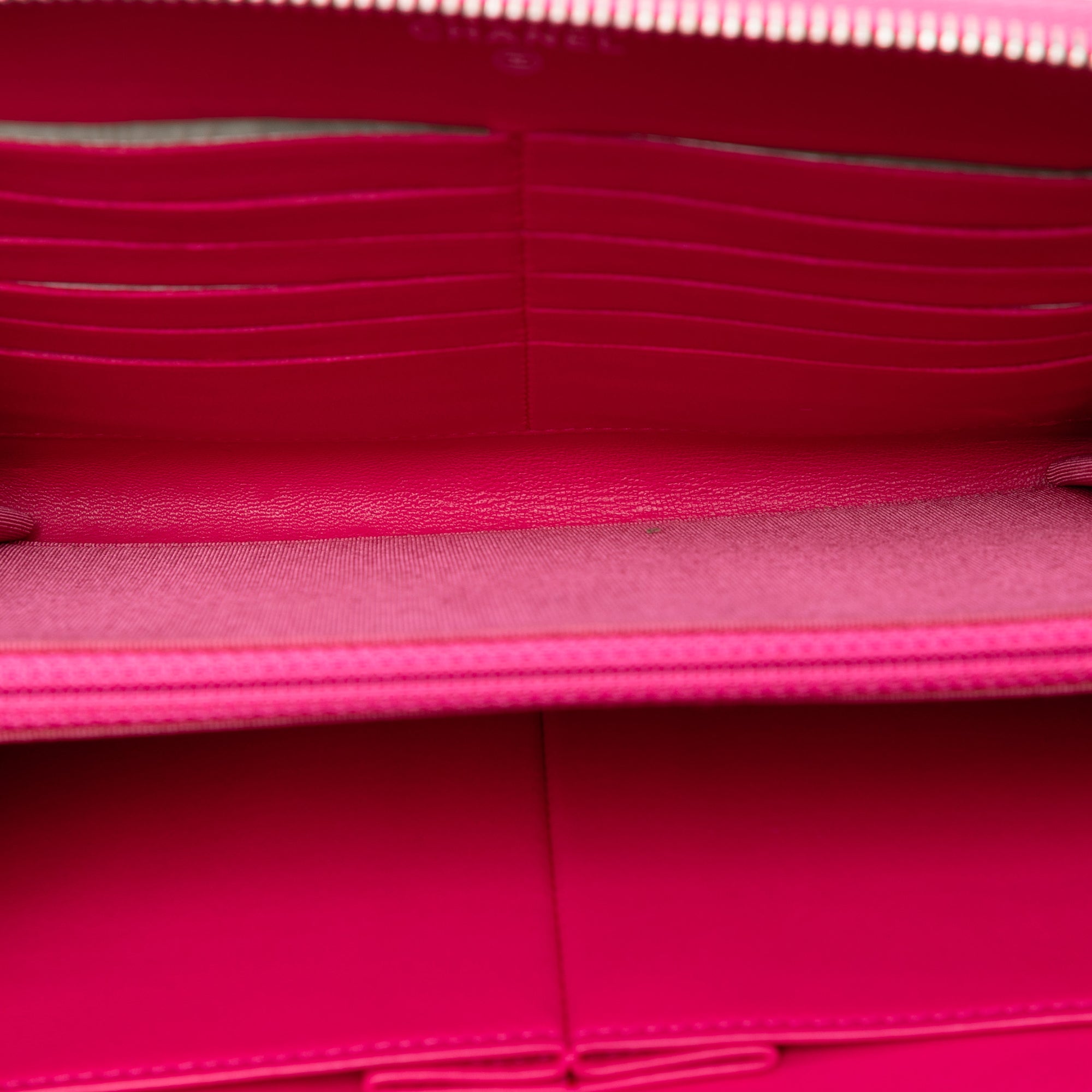 Large Quilted Lambskin Zip Around Organizer Clutch - Image 4