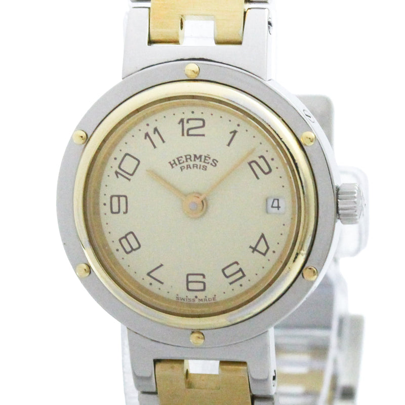 Hermes Clipper Quartz Stainless Steel And Plated Metal Watches