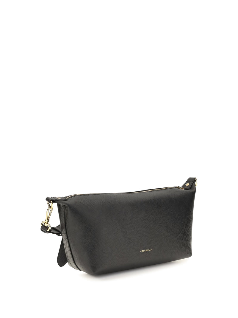 Coccinelle Beat Generation Shoulder Bag — Black Calf Leather