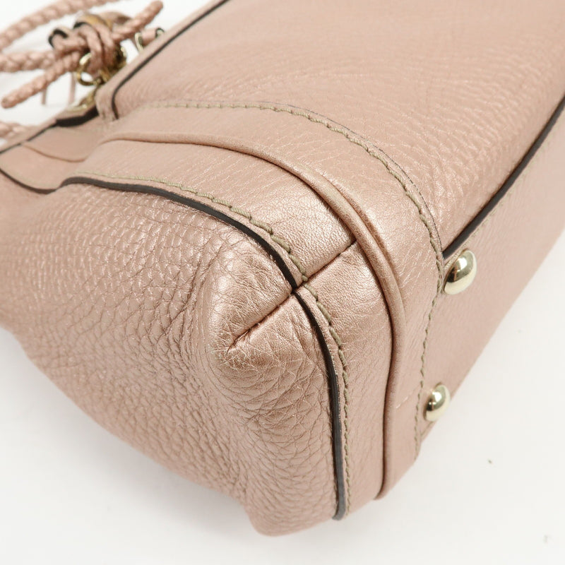 Gucci Bella Convertible Top Handle Leather Pink Bag