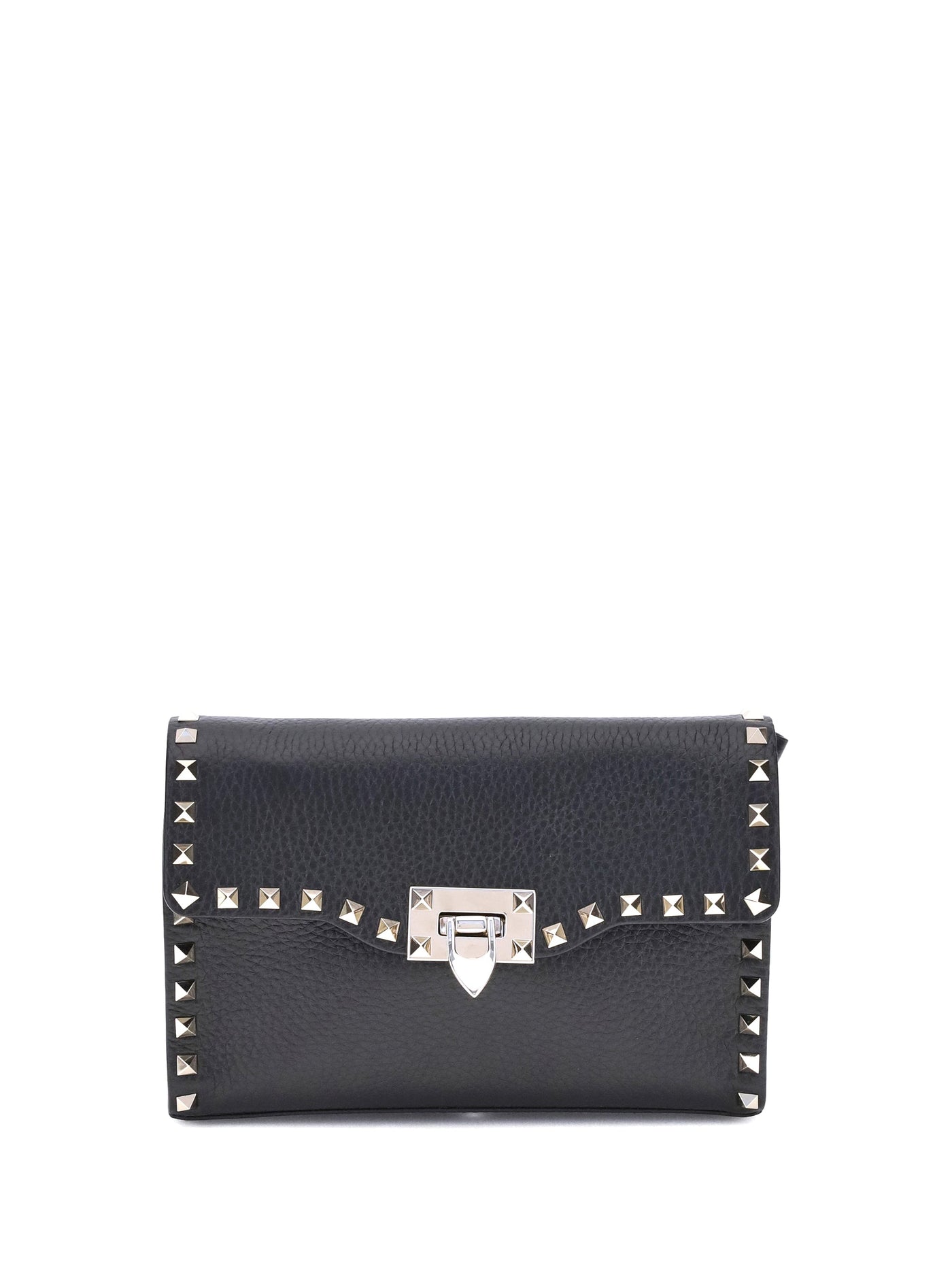 Valentino Garavani Shoulder Bag — Black Calf Leather Bos Taurus