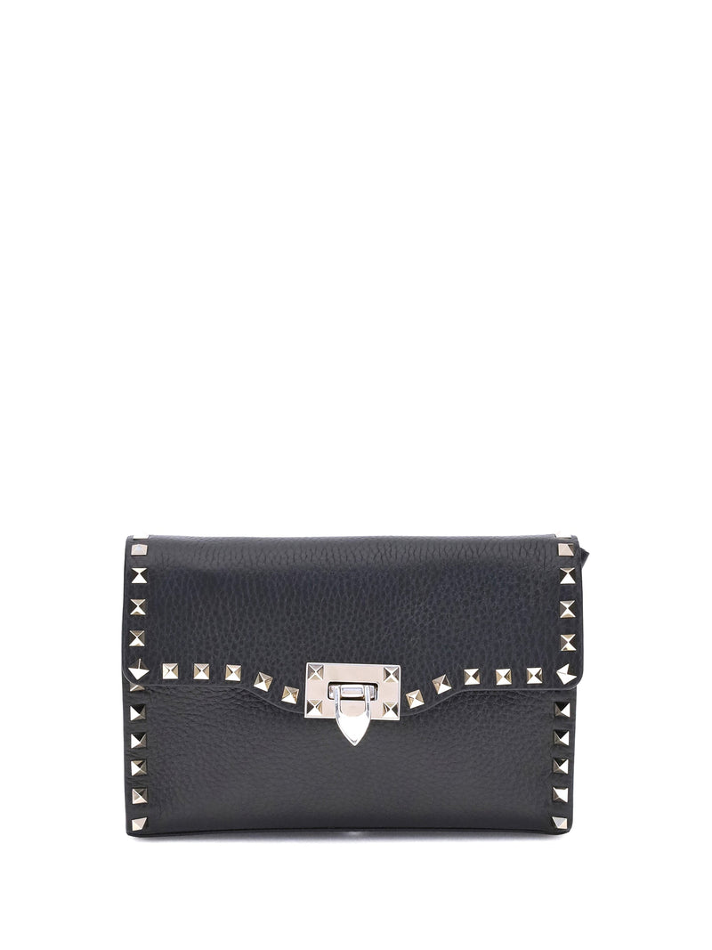 Valentino Garavani Shoulder Bag — Black Calf Leather