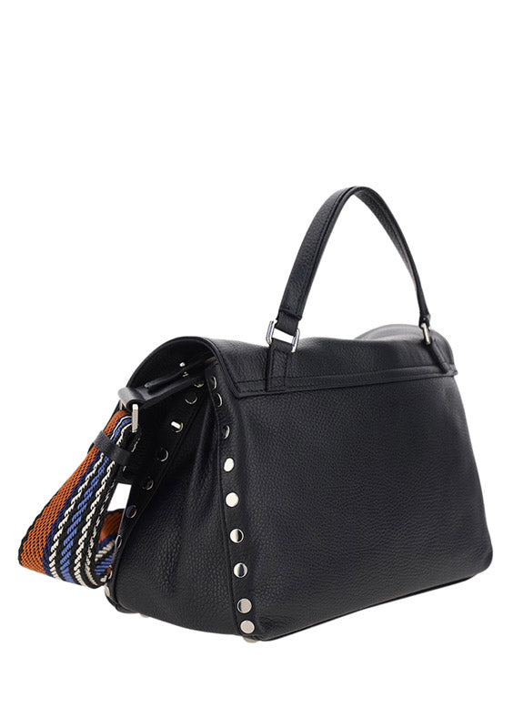 Zanellato Postina Daily Top Handle Bag — Black Calf Leather