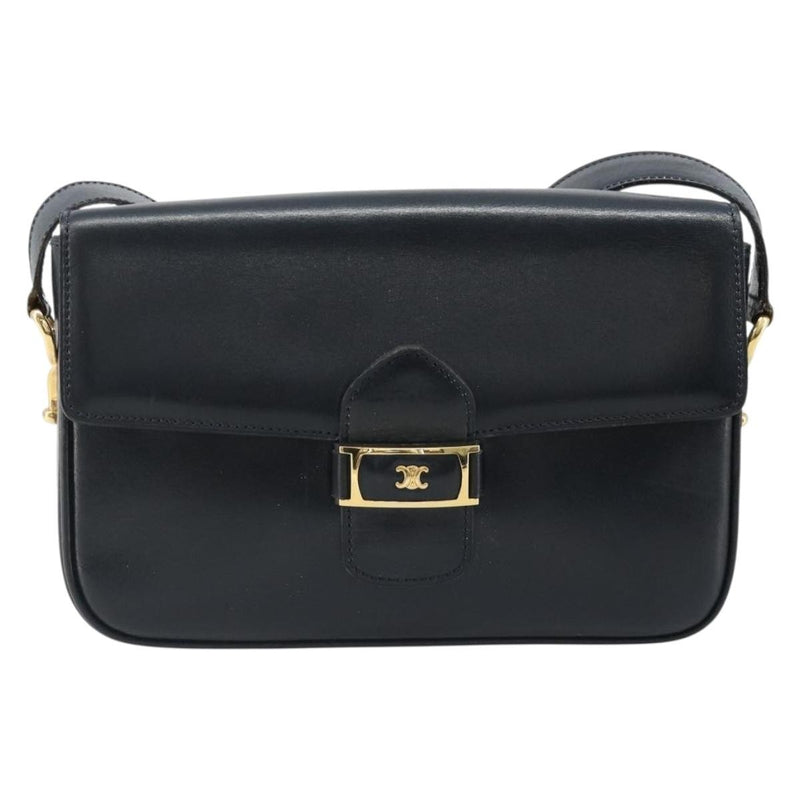 Celine Shoulder Leather Navy Bag