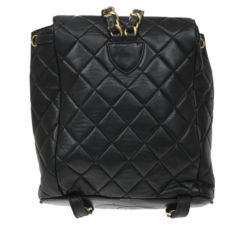 Chanel Vintage Cc Pocket Quilted Lambskin Black Leather Bag