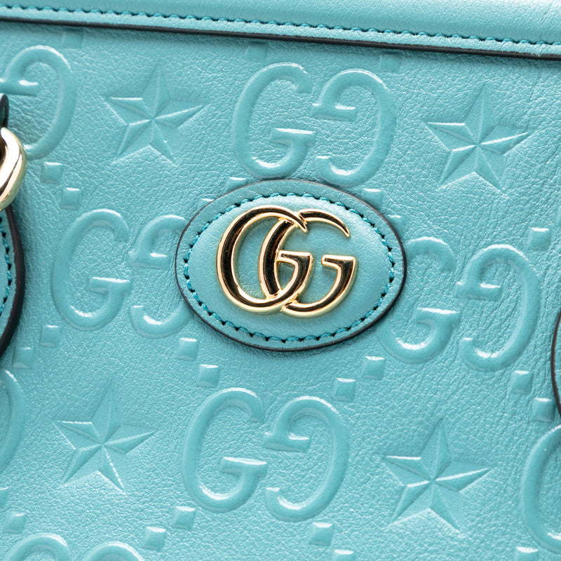 GG Star Embossed Leather Tote - Image 6