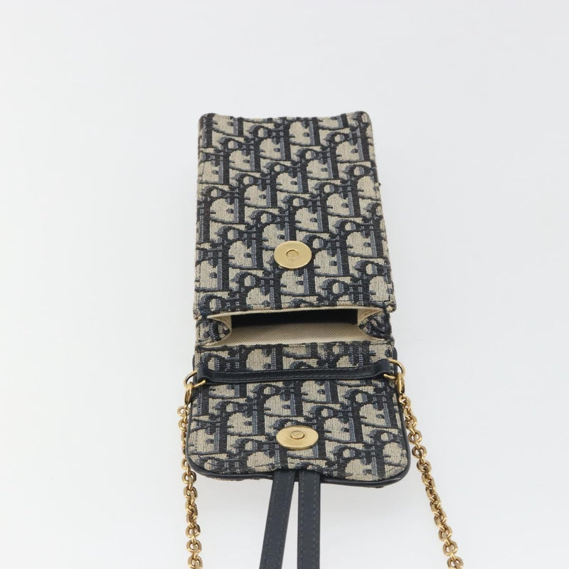 Christian Dior Phone Case Oblique Canvas Navy Bag