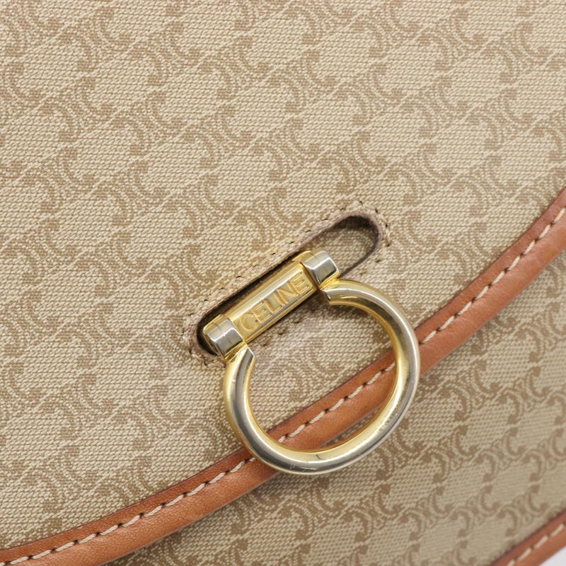Celine Macadam Shoulder Canvas Beige Bag