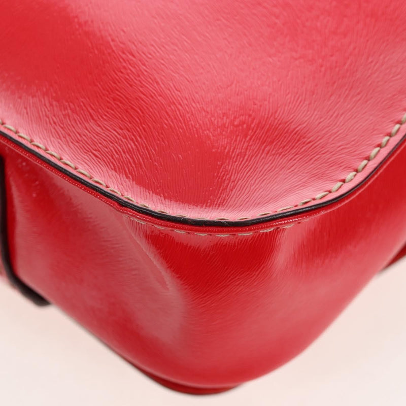 Fendi Secret Code F3 Convertible Satchel Textured Leather Red
