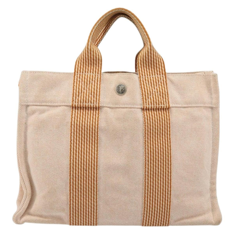 Hermes Fourre Tout Toile Orange Canvas Bag