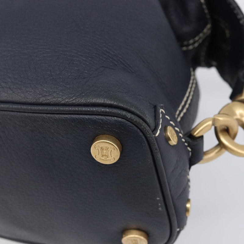 Celine Top Handle Leather Black Bag
