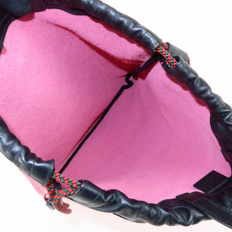 Gucci Logo Drawstring Printed Leather Pink Bag