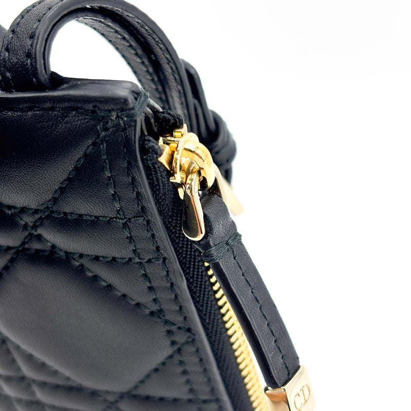 Christian Dior Toujours Macrocannage Quilt Calfskin Black Leather Bag