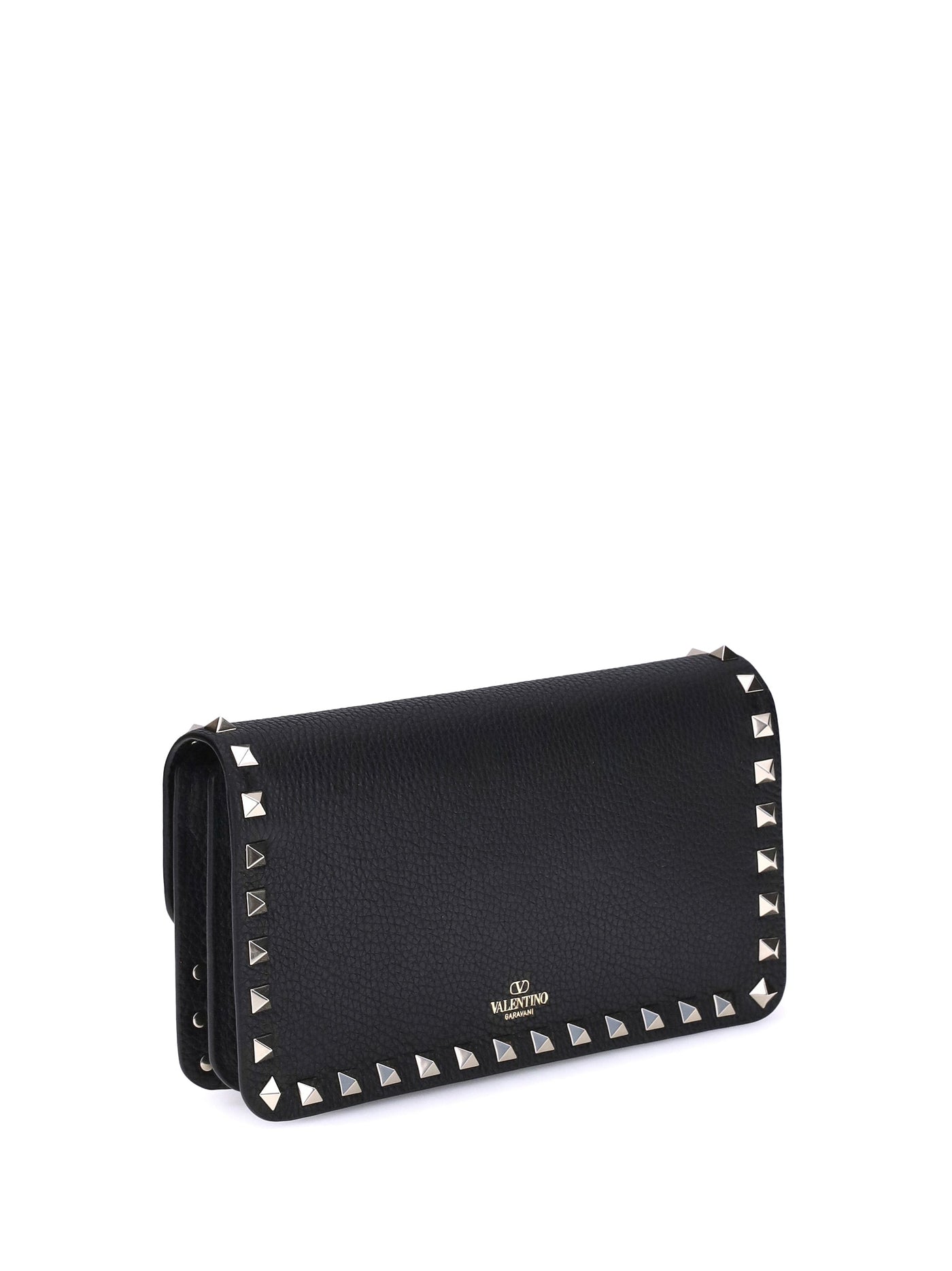 Valentino Garavani Rockstud Wallet — Black Calf Leather (bos Taurus)
