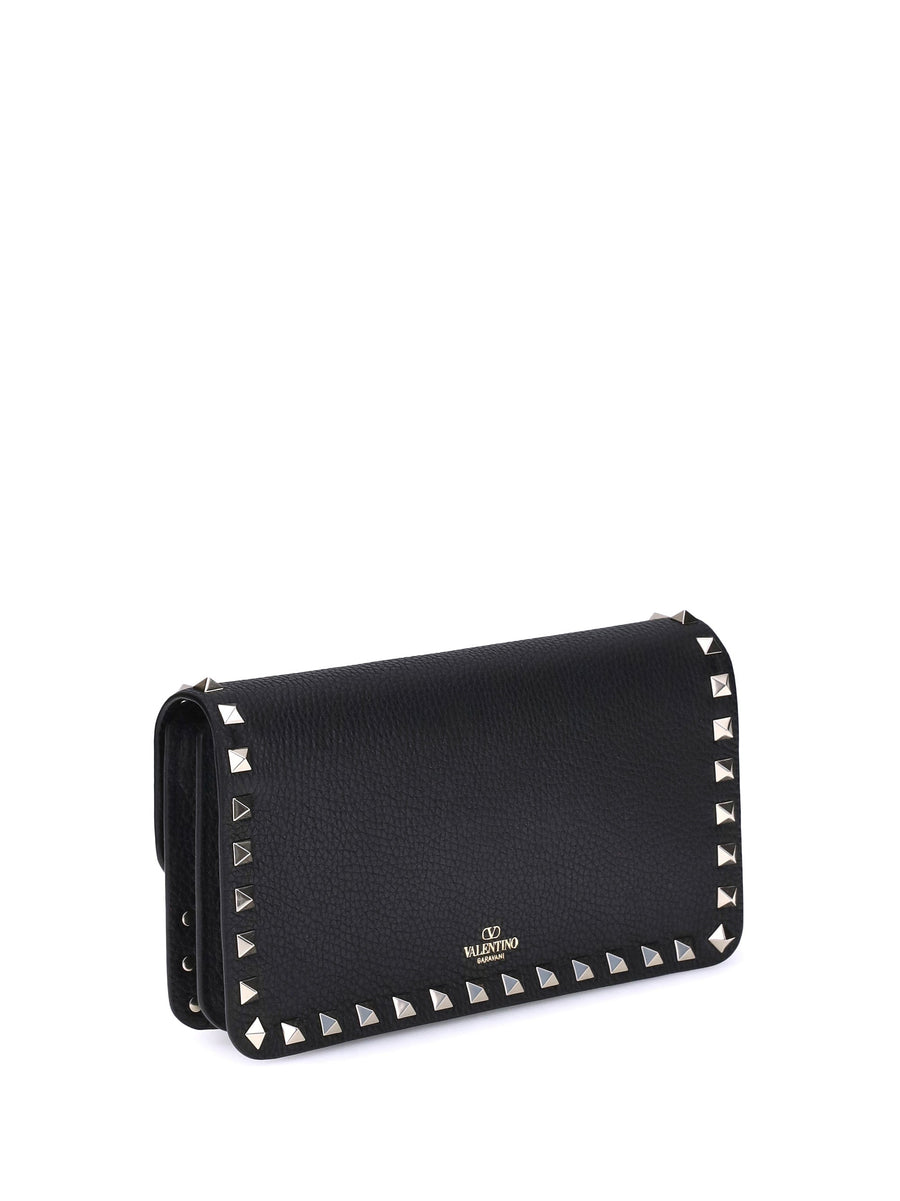 Valentino Garavani Rockstud Wallet — Black Calf Leather (bos Taurus)