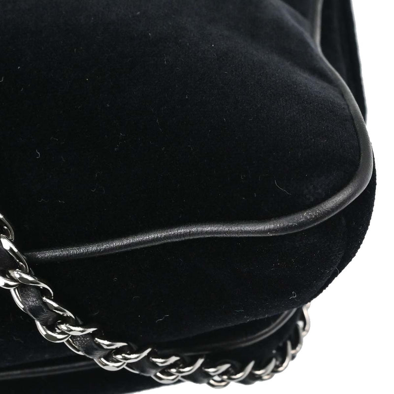 Chanel Giant Mademoiselle Lock Chain Velvet Black Bag