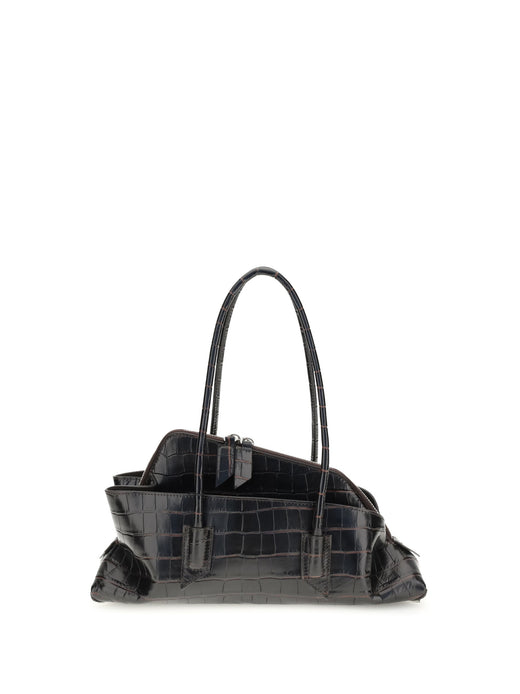 The Attico La Passeggiata Shoulder Bag — Black Calf Leather Bos Taurus