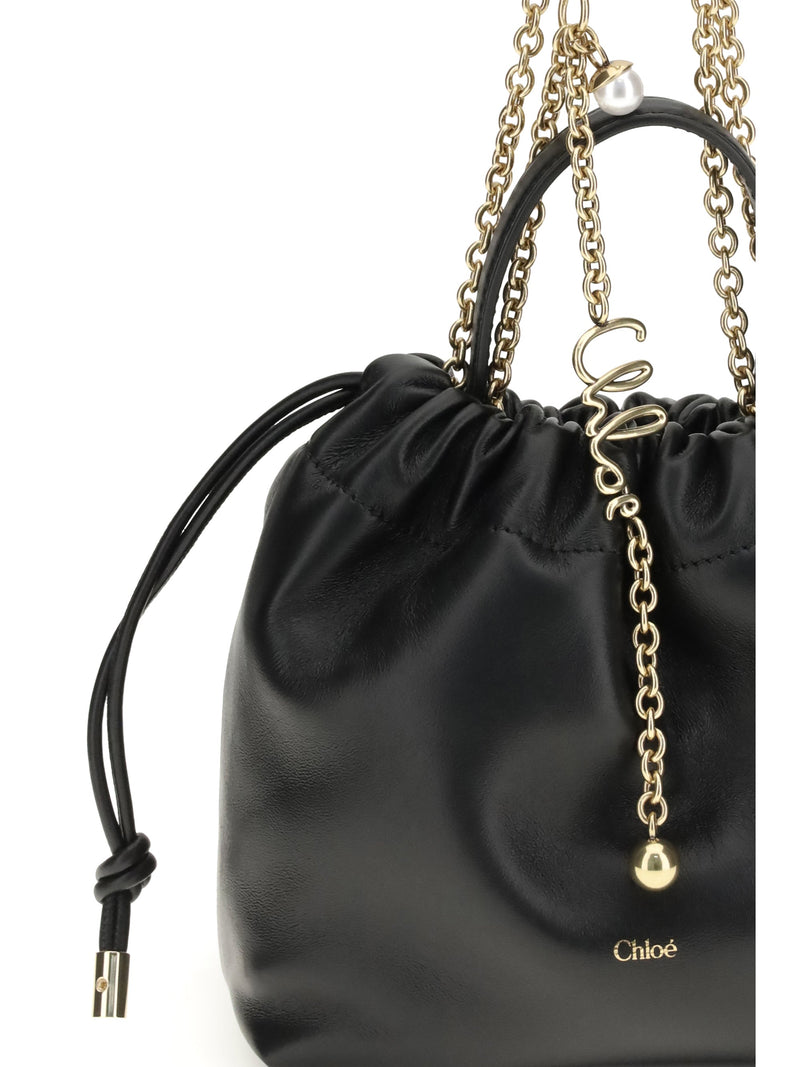 Chloé Icons Mini Shoulder Bag — Black Calf Leather Bos Taurus