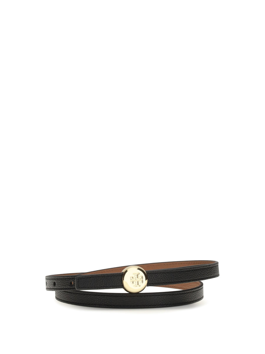 Tory Burch Romy Belt — Black Calf Leather Bos Taurus