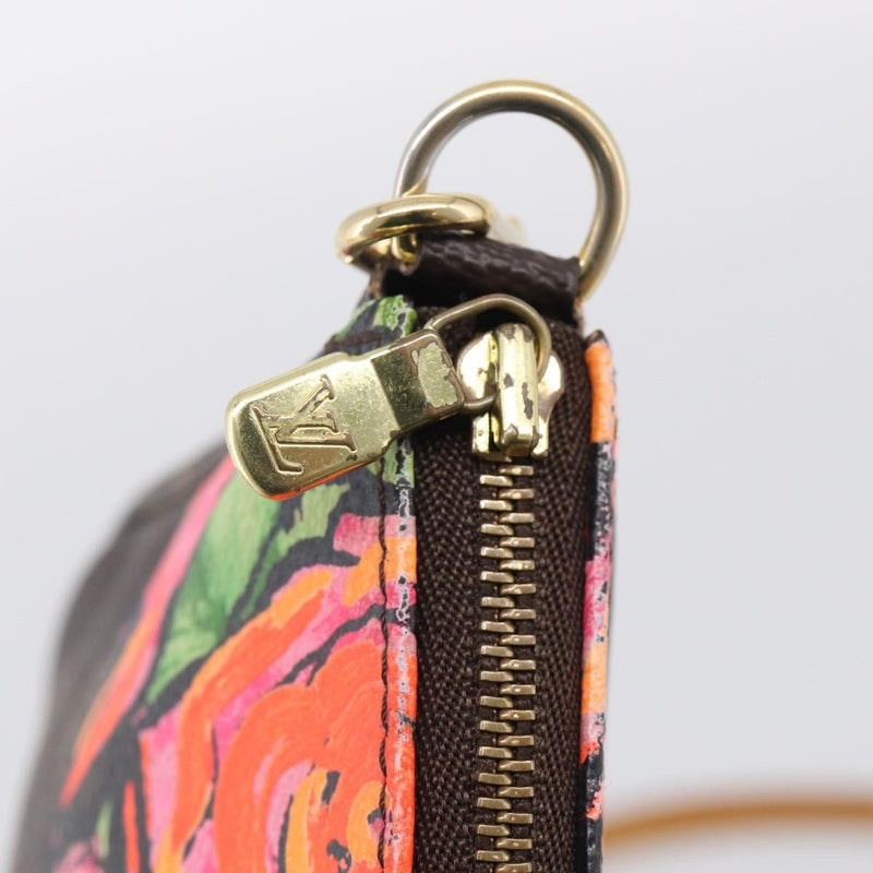 Louis Vuitton Pochette Accessoires Limited Edition Monogram Roses Multicolour Canvas Bag