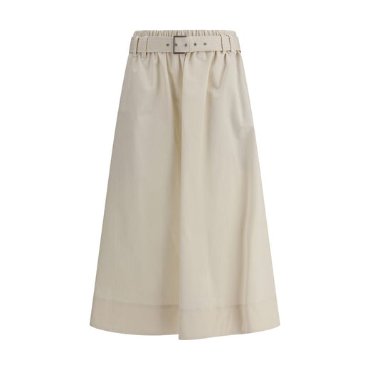 Cream Wide Long Skirt