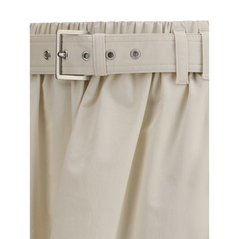 Cream Wide Long Skirt