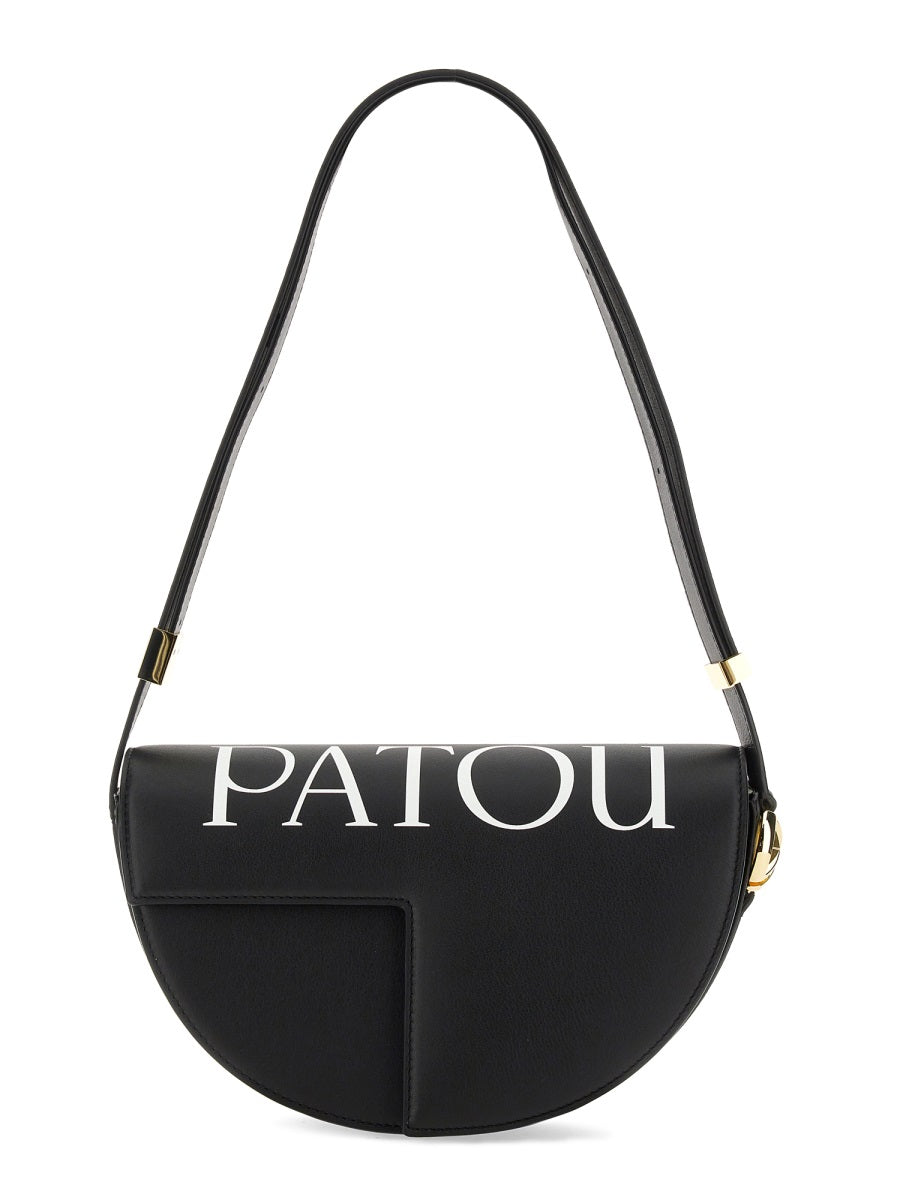 Patou Calf Leather Shoulder Bag — Black