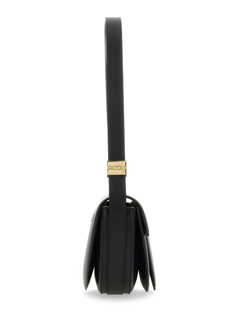 Patou Calf Leather Shoulder Bag — Black