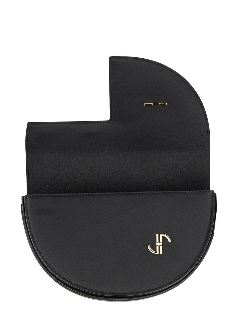 Patou Calf Leather Shoulder Bag — Black