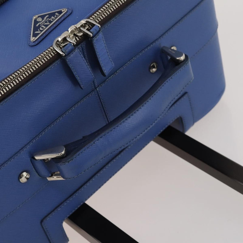Prada Travel Bag Nylon Blue Leather