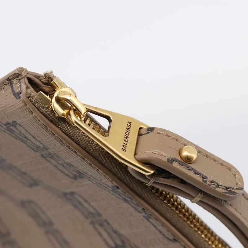 Balenciaga Signature Pouch Monogram Pvc Leather Beige