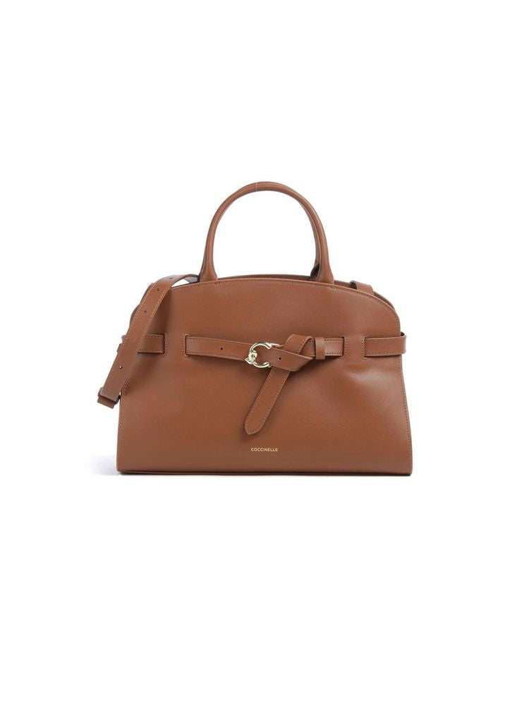 Coccinelle Top Handle Bag — Brown Smooth Leather