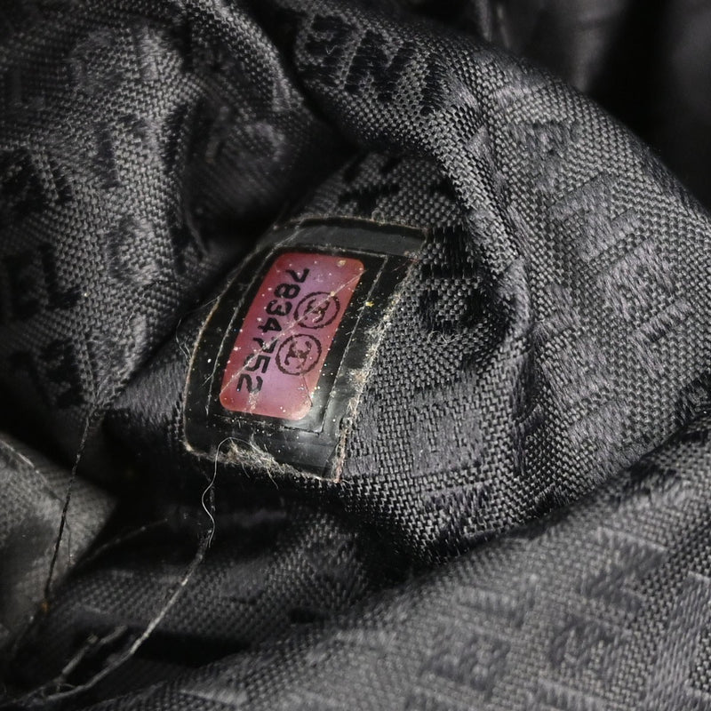 Chanel Square Stitch Tassel Hobo Quilted Leather Black