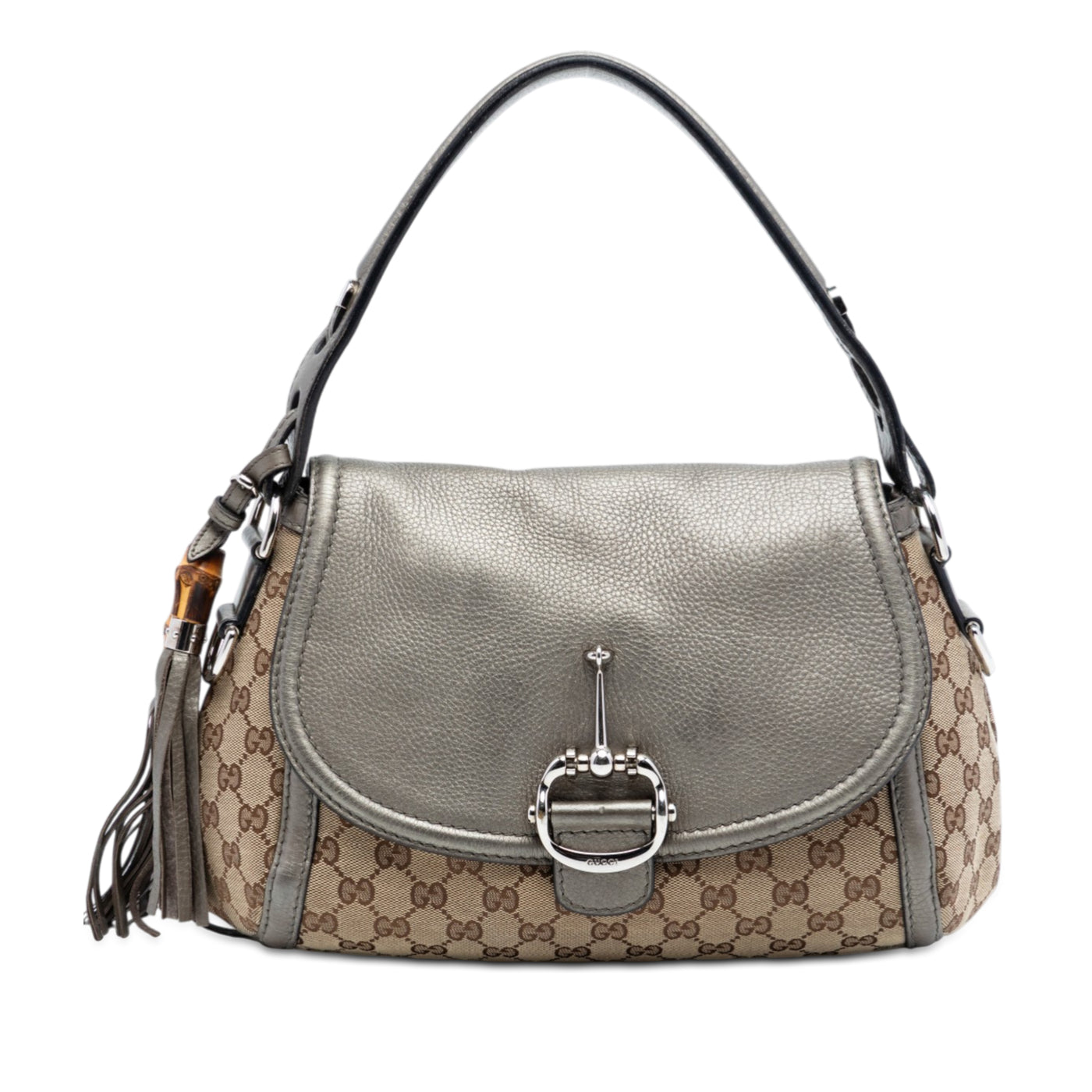 Medium GG Canvas Techno Horsebit Satchel - Image 1