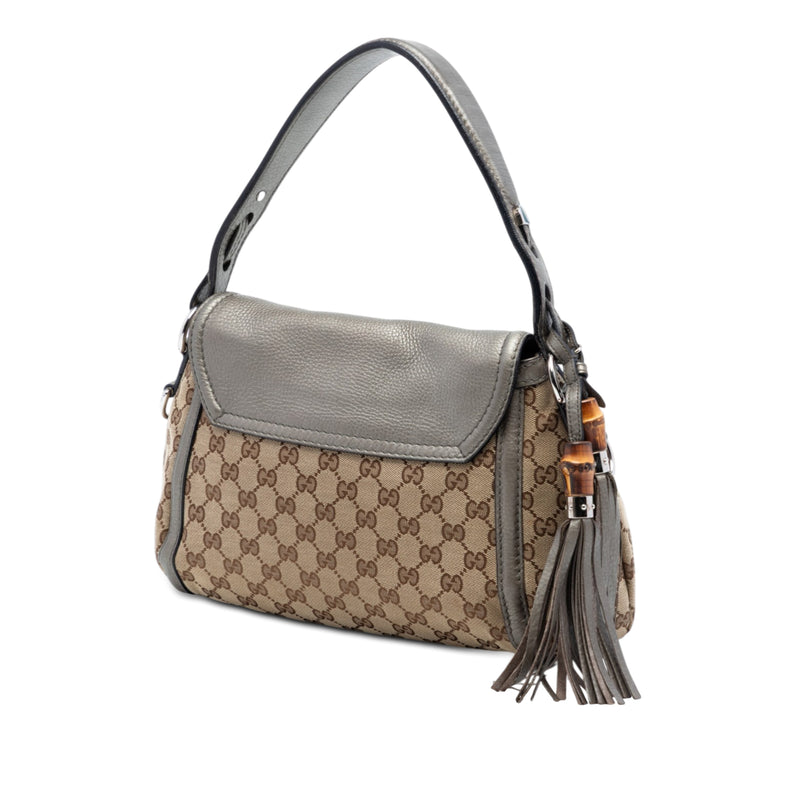 Medium GG Canvas Techno Horsebit Satchel - Image 2
