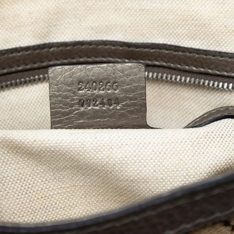Medium GG Canvas Techno Horsebit Satchel - Image 6