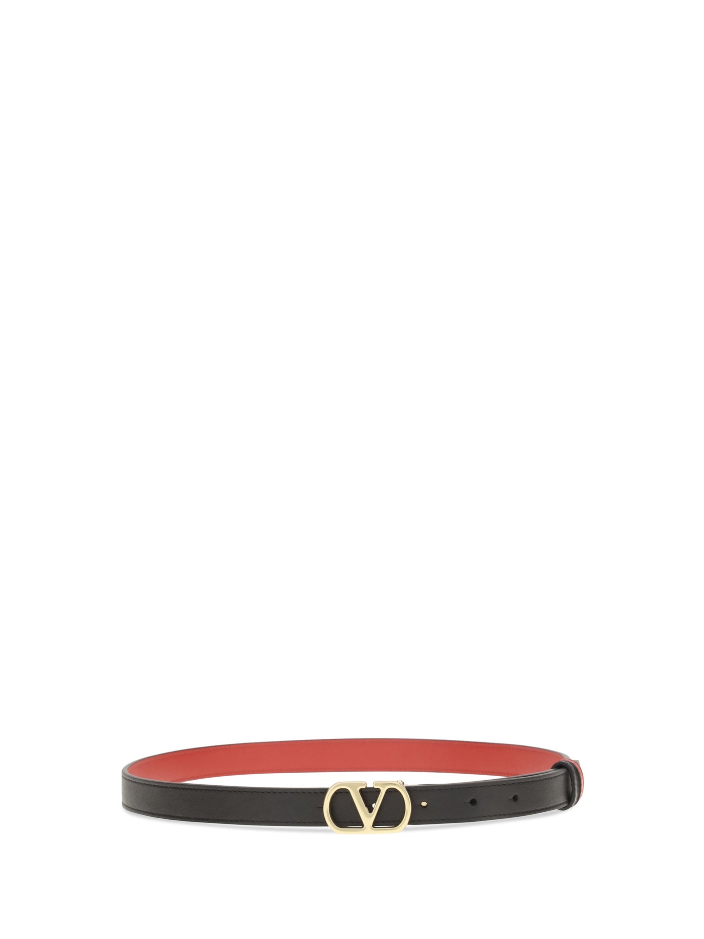 Valentino Garavani Vlogo Belt — Black Calf Leather