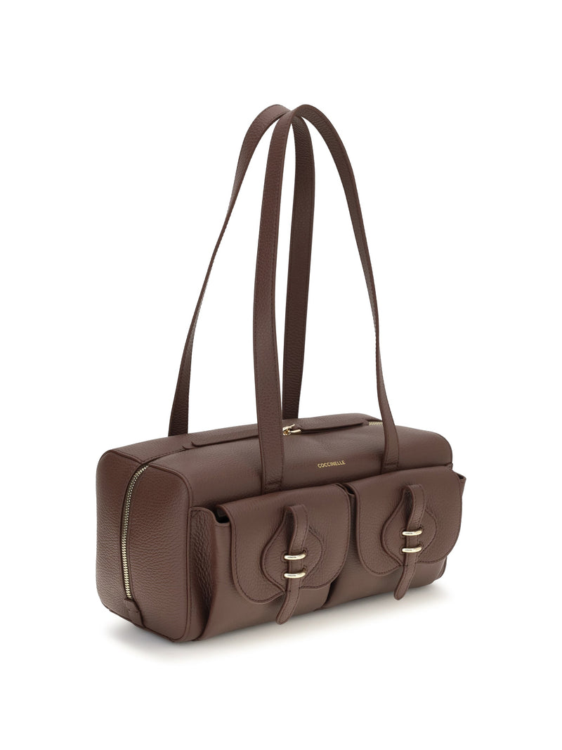 Coccinelle Mavery Shoulder Bag — Brown Calf Leather Bos Taurus