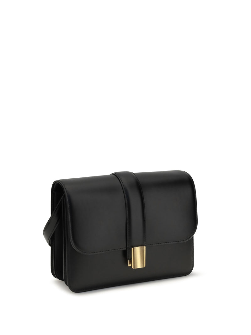 Khaite Blake Shoulder Bag — Black Calf Leather Bos Taurus