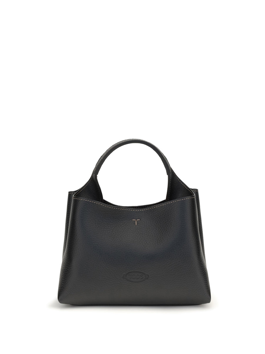 Tods Shoulder Bag — Black Calf Leather Bos Taurus