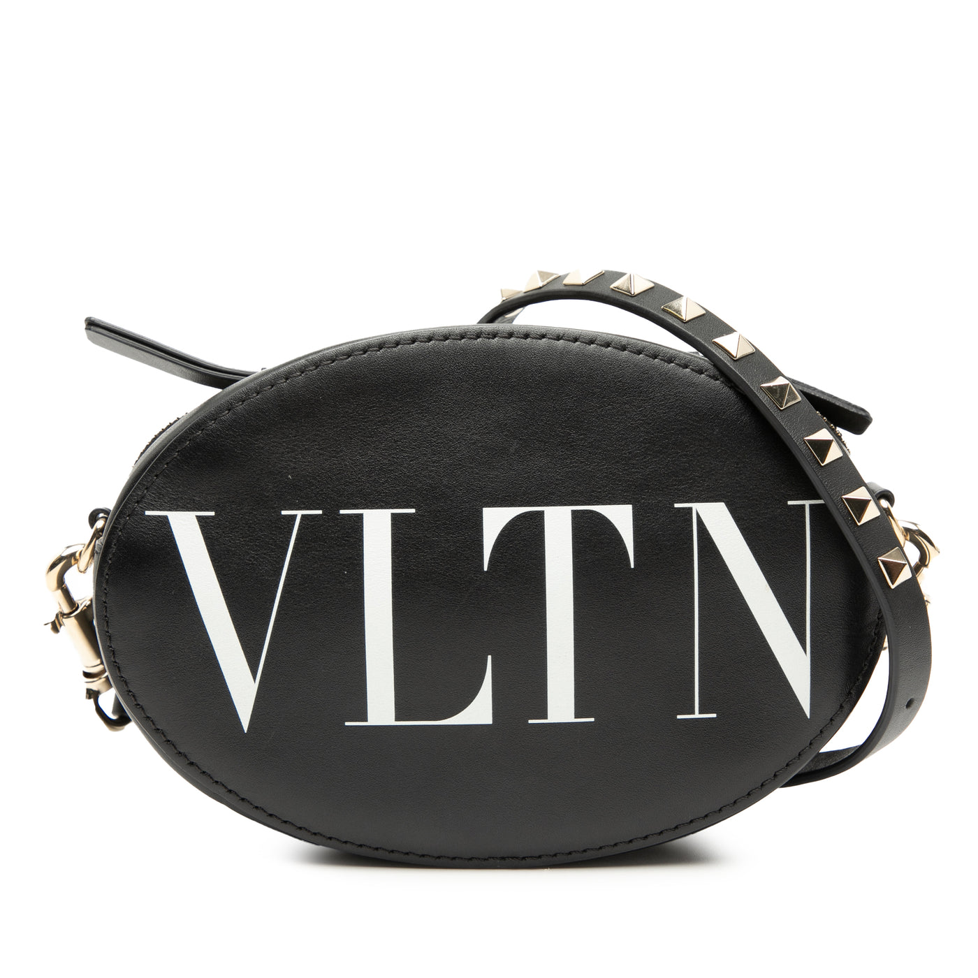 Calfskin Rockstud VLTN Oval Crossbody - Image 1