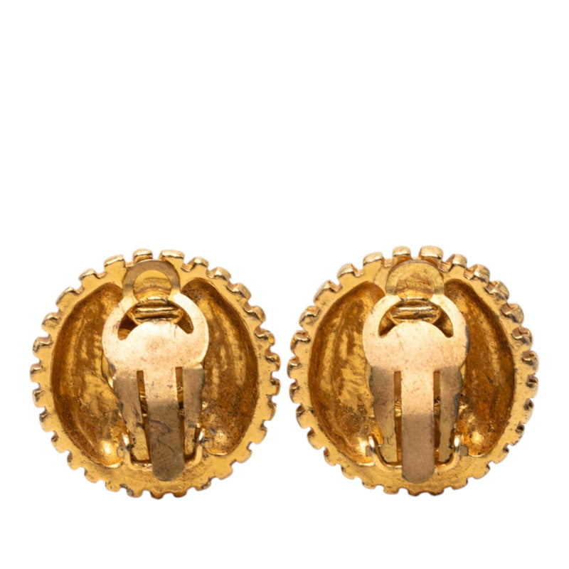 CC Gold Plated Sunburst Round Clip On Earrings - Image 2