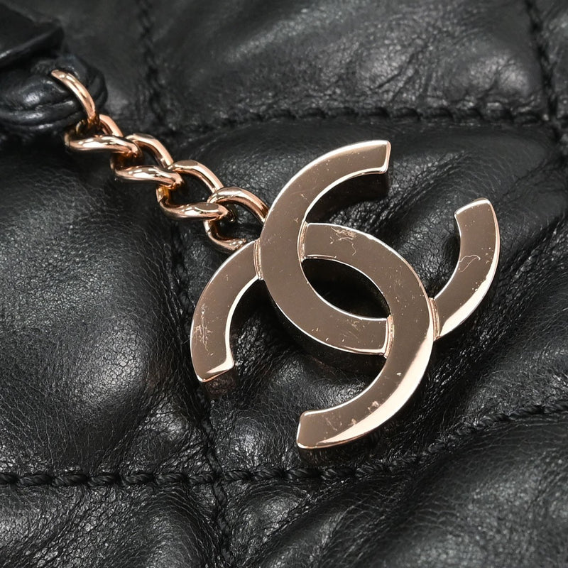 Chanel Cloudy Bundle Bowler Quilted Lambskin Black Leather Bag