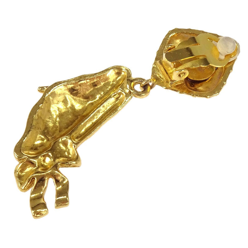 Chanel Cc Rhombus Clip-On Metal Gold Gold_plated Bijoux