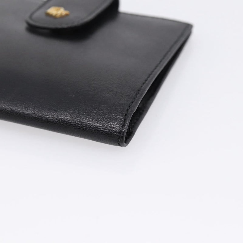 Christian Dior Bifold Card Holder Leather Black Accessory