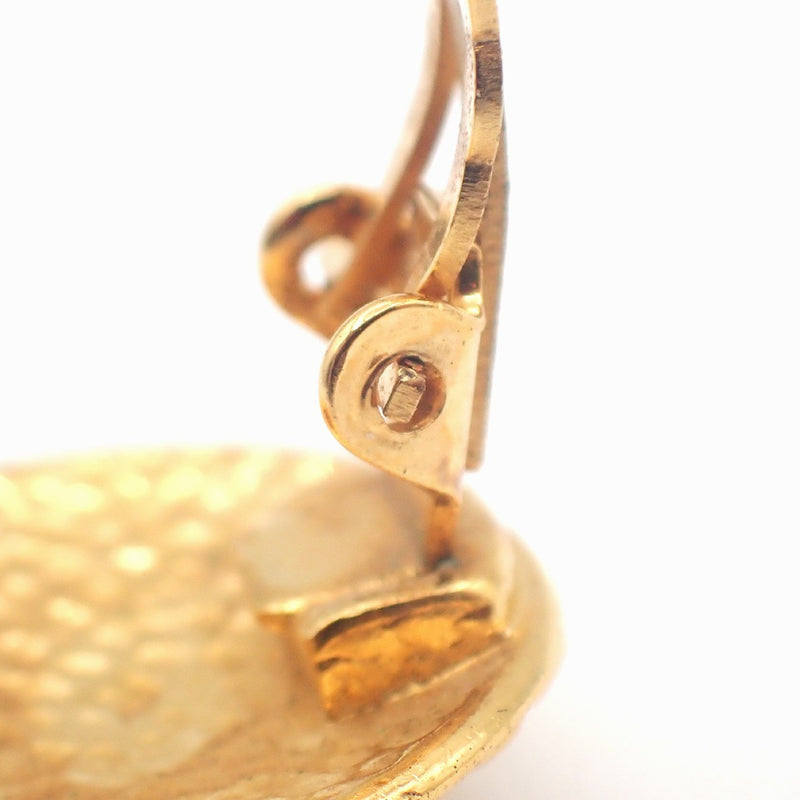 Chanel Vintage Cc Round Clip-On Metal Gold Gold_plated Bijoux