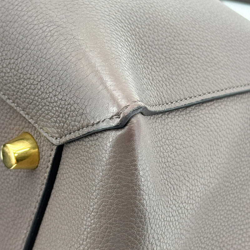 Celine Belt Textured Leather Brown Calfskin Bag