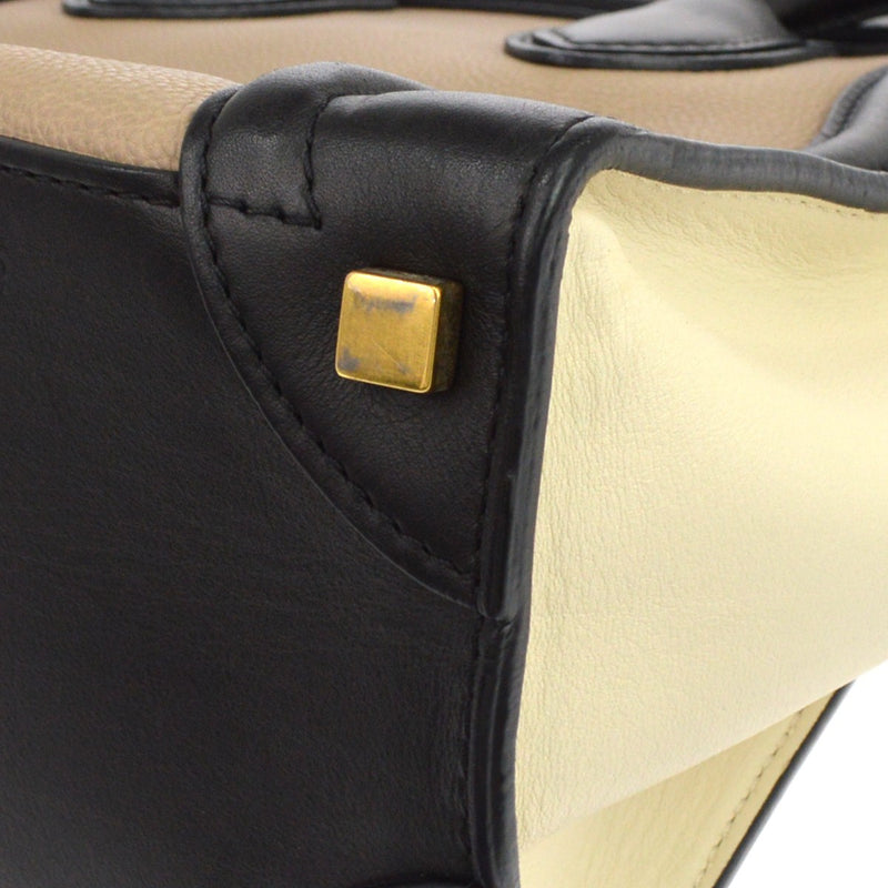 Celine Tricolor Luggage Leather Beige Bag