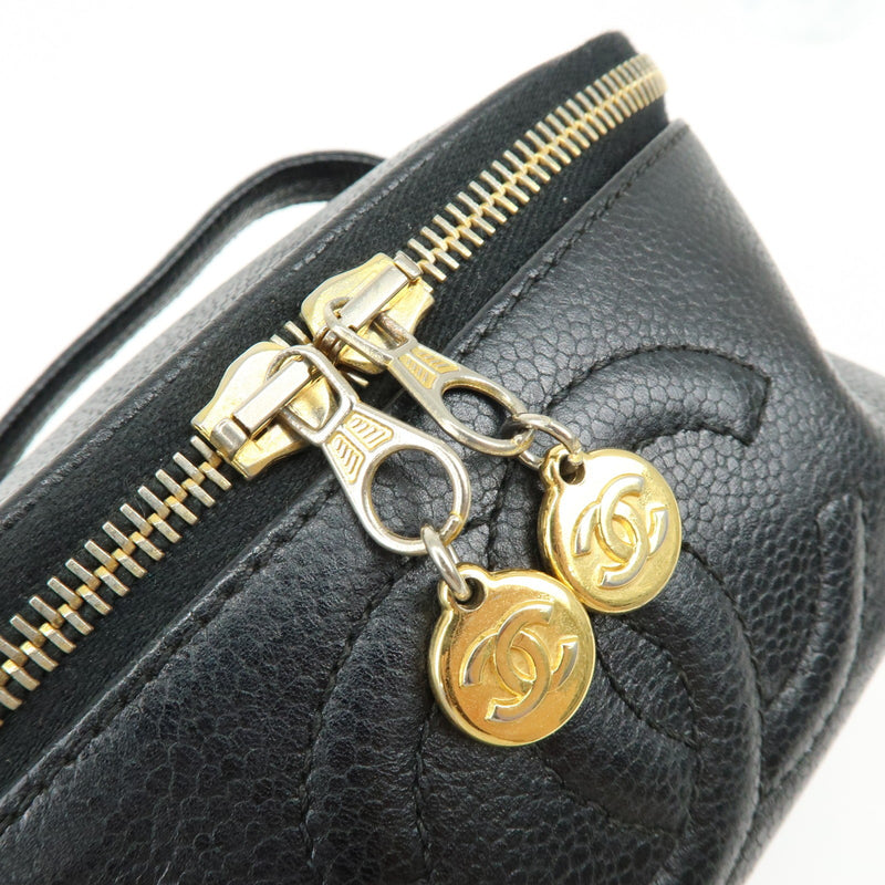 Chanel Vintage Timeless Cosmetic Case Caviar Black Leather Bag