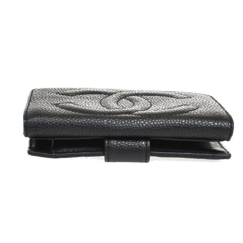 Chanel Vintage Timeless Bifold Caviar Black Leather Accessory